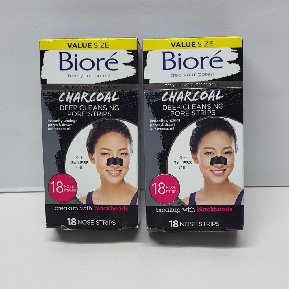2-Pack Biore Charcoal Deep Cleansing Pore 18 Strips each (36 Stripes Total)